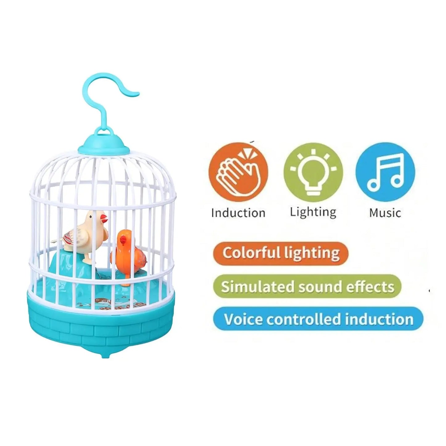 Talking Bird Toy for Kids – Repeats Speech, Sings & Chirps in Cage - Snapelo