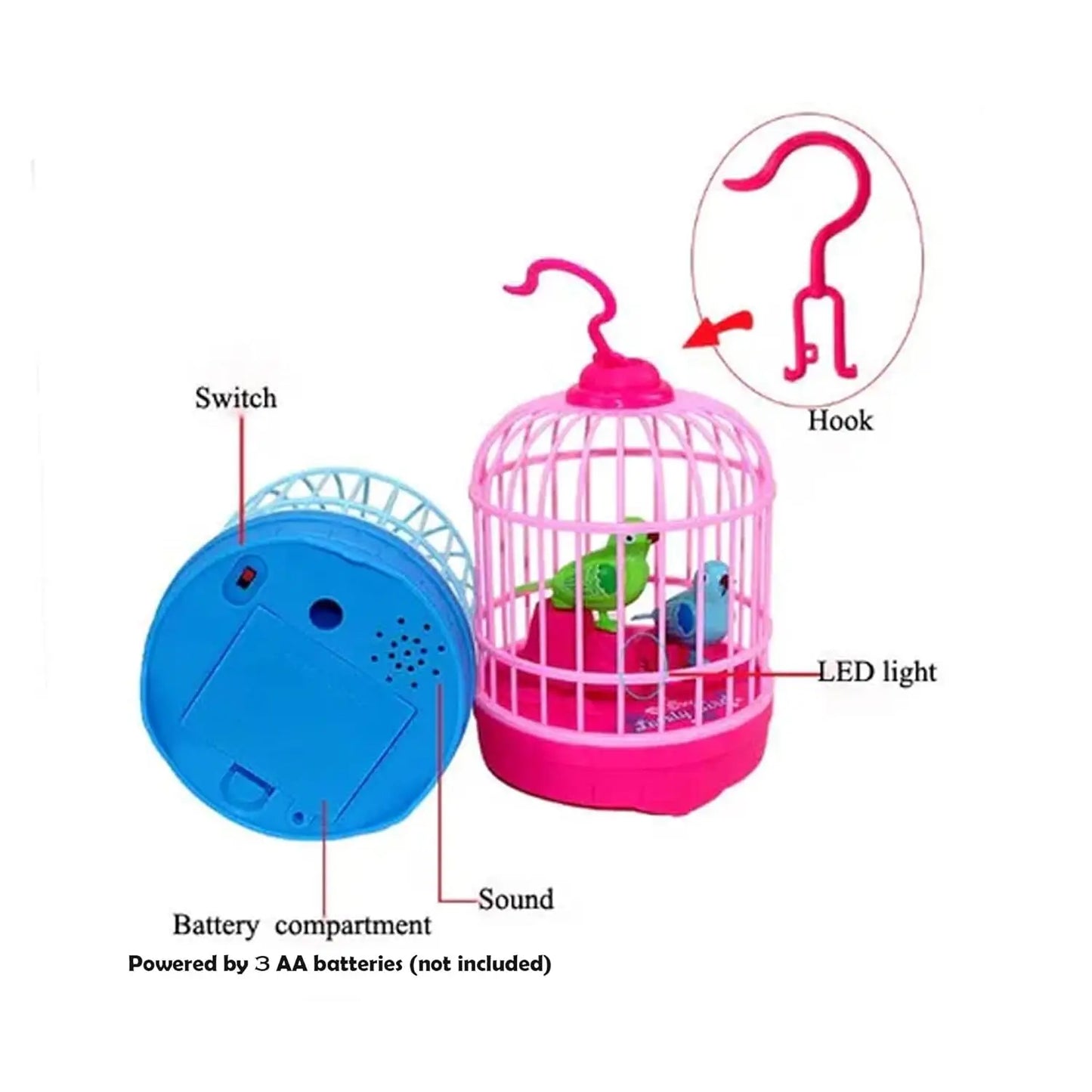 Talking Bird Toy for Kids – Repeats Speech, Sings & Chirps in Cage - Snapelo