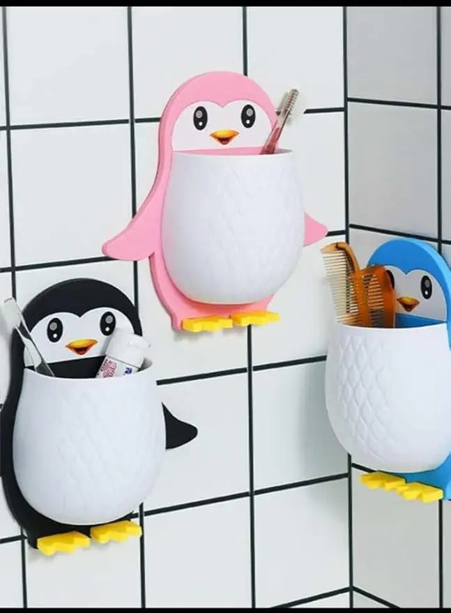 Wall Mounted Cute Penguin Toothbrush & Storage Holder "PACK OF 2" - Snapelo