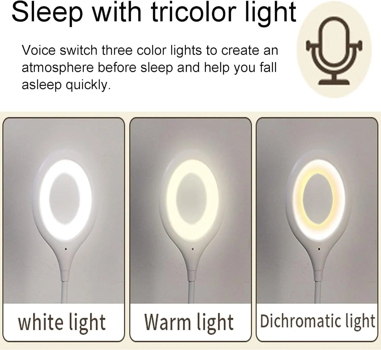 USB Intelligent Voice Control Table Lamp – Smart Color Changing LED Night Light for Home, Study, and Travel – Touchless, Portable, USB Powered (White) - Snapelo