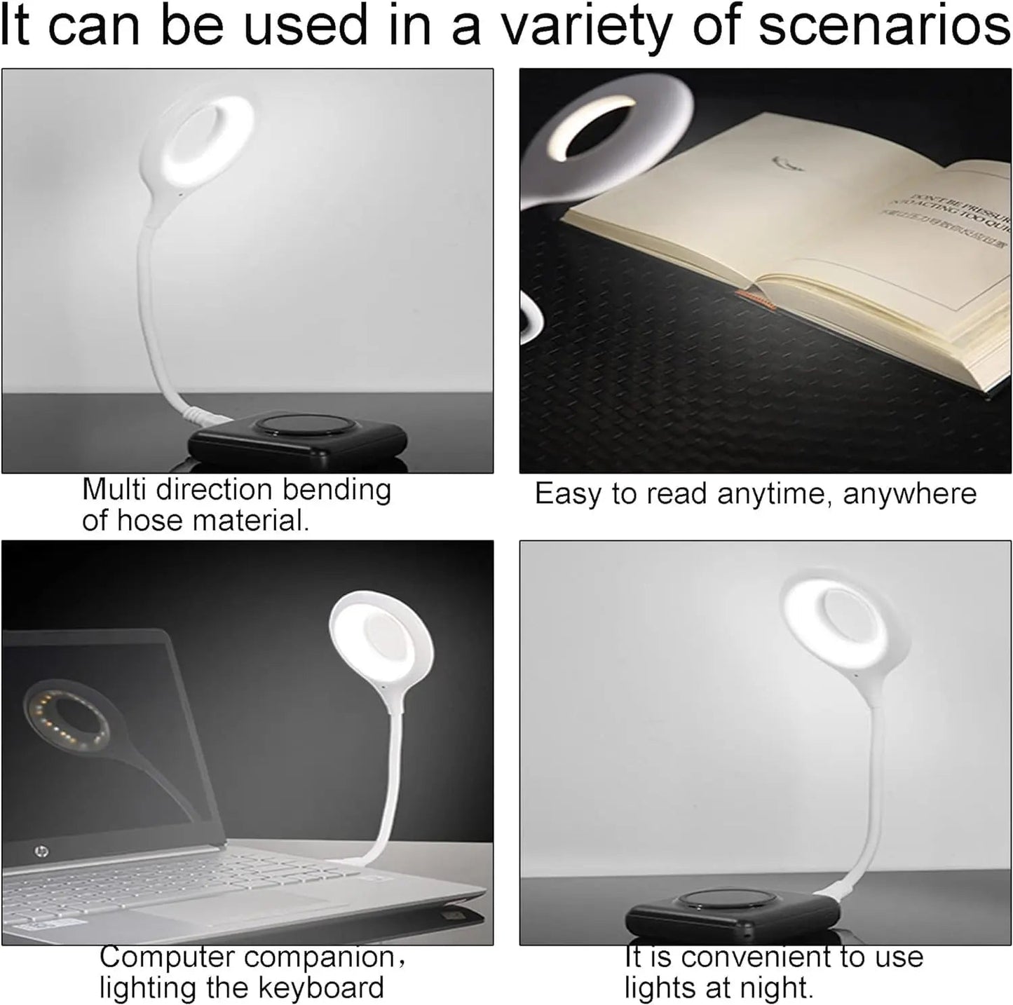 USB Intelligent Voice Control Table Lamp – Smart Color Changing LED Night Light for Home, Study, and Travel – Touchless, Portable, USB Powered (White) - Snapelo