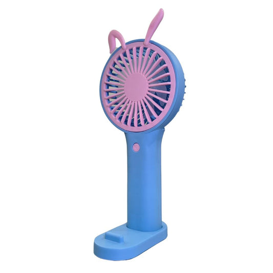 3-Speed Portable Handheld Fan with Rechargeable Battery & Mobile Stand – Cute Deer Design - Snapelo