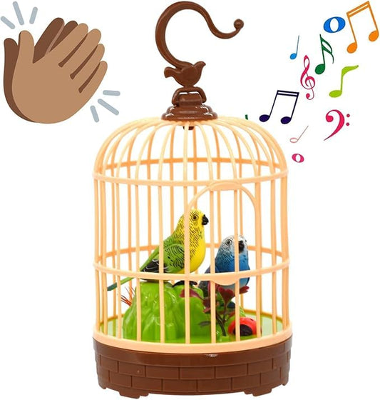 Interactive Singing Bird Toy in Cage – Battery Operated Best Gift And Showpiece - Snapelo