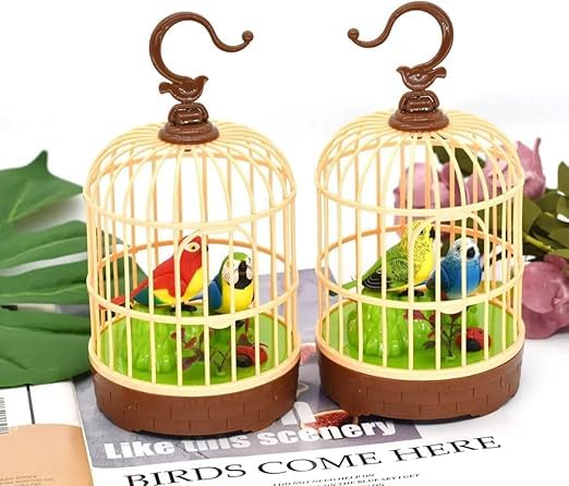 Interactive Singing Bird Toy in Cage – Battery Operated Best Gift And Showpiece - Snapelo