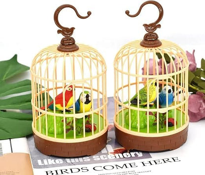 Interactive Singing Bird Toy in Cage – Battery Operated Best Gift And Showpiece - Snapelo