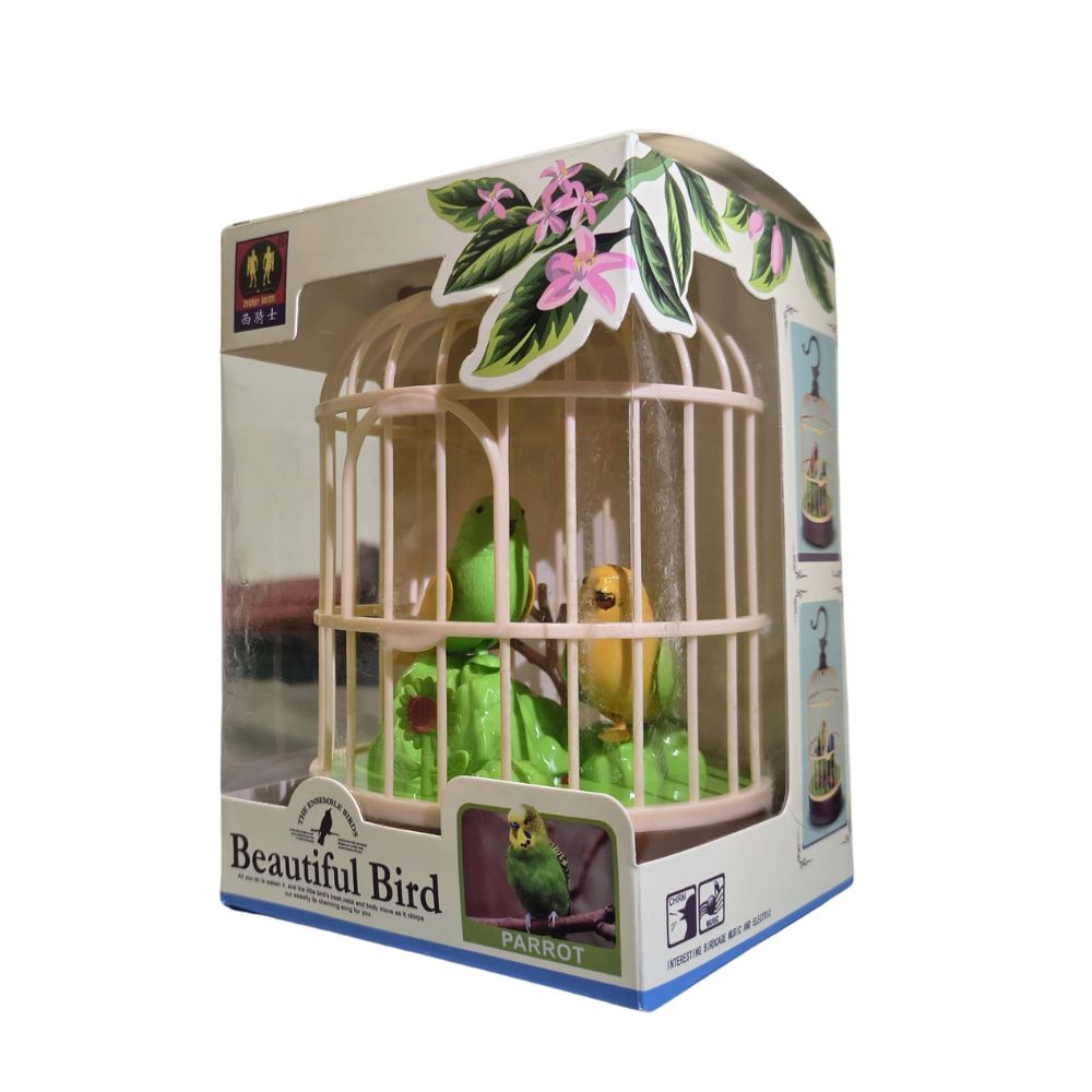 Interactive Singing Bird Toy in Cage – Battery Operated Best Gift And Showpiece - Snapelo