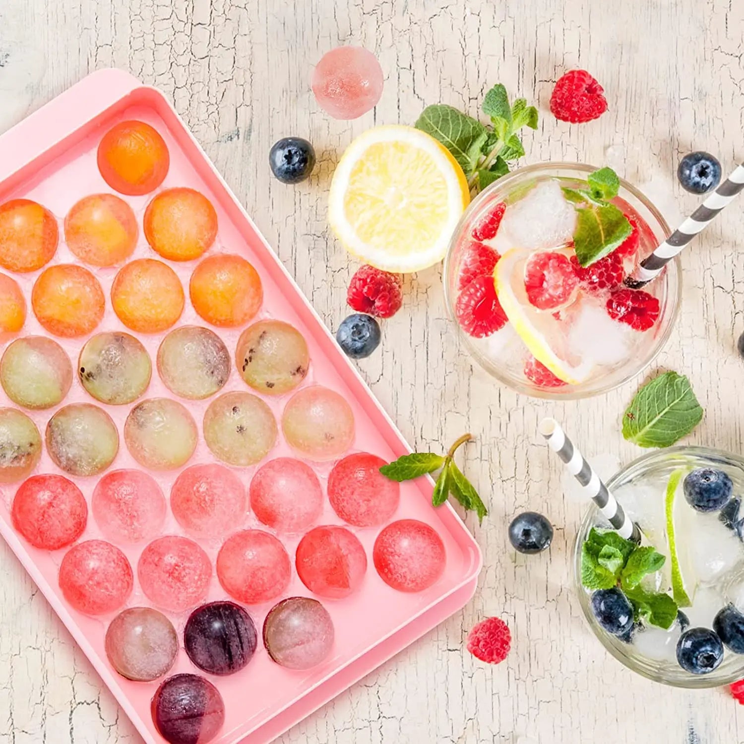 Reusable Round Ice Ball Maker Tray – BPA-Free, Dishwasher Safe (Pack of 2) - Snapelo