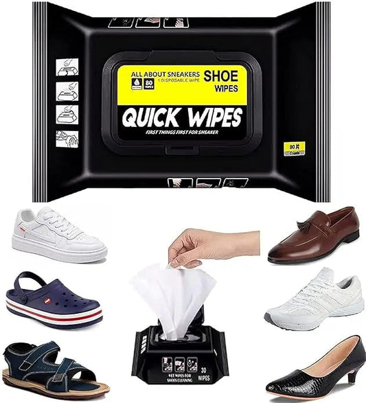 Natural Sneaker & Shoe Cleaner Wipes – 80 Disposable Wipes | Portable Shoe Cleaning Solution for Sneakers & Leather Shoes - Snapelo