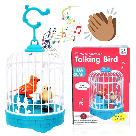 Talking Bird Toy for Kids – Repeats Speech, Sings & Chirps in Cage - Snapelo