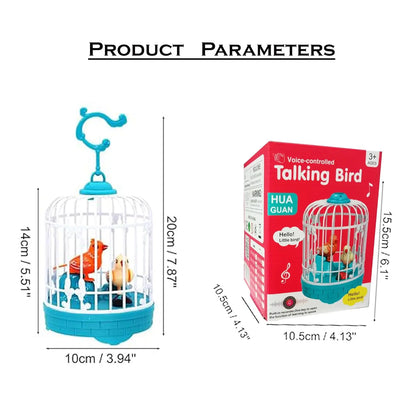 Talking Bird Toy for Kids – Repeats Speech, Sings & Chirps in Cage - Snapelo
