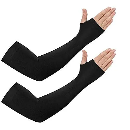 UV Protection Arm Sleeves with Thumb Holes – Unisex Nylon Sun Cover for Running, Cycling & Sports - Snapelo