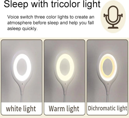 USB Intelligent Voice Control Table Lamp – Smart Color Changing LED Night Light for Home, Study, and Travel – Touchless, Portable, USB Powered (White) - Snapelo