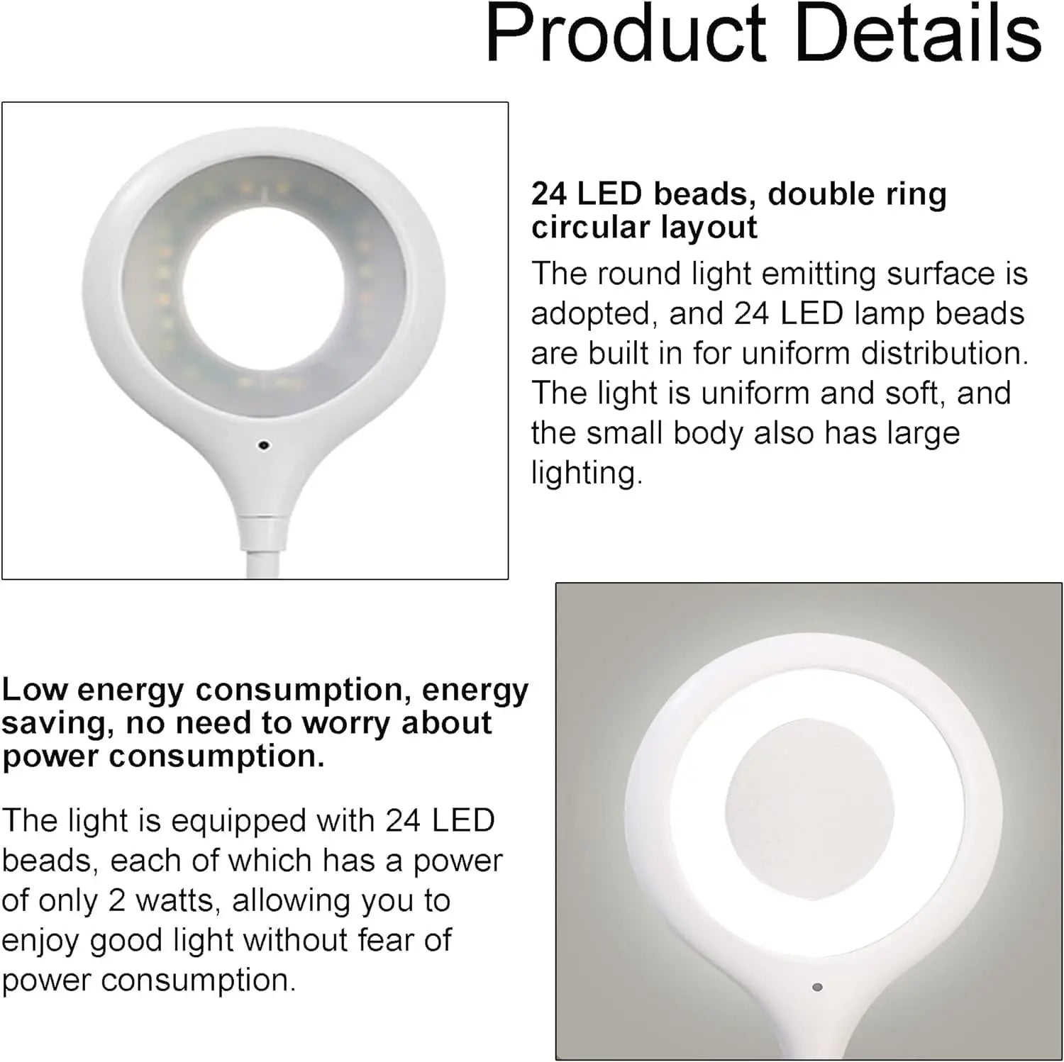 USB Intelligent Voice Control Table Lamp – Smart Color Changing LED Night Light for Home, Study, and Travel – Touchless, Portable, USB Powered (White) - Snapelo