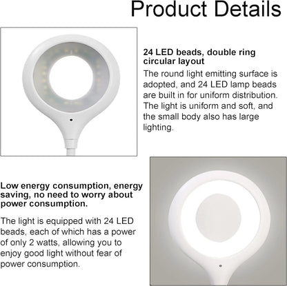 USB Intelligent Voice Control Table Lamp – Smart Color Changing LED Night Light for Home, Study, and Travel – Touchless, Portable, USB Powered (White) - Snapelo