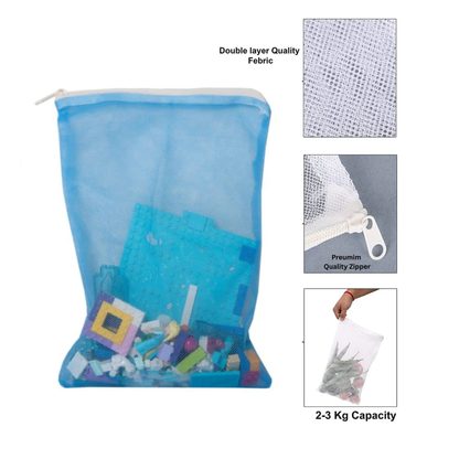 Vegetable Storage Bags for Fridge – Pack of 5 Reusable Mesh Pouches with Zipper for Fruits & Veggies - Snapelo