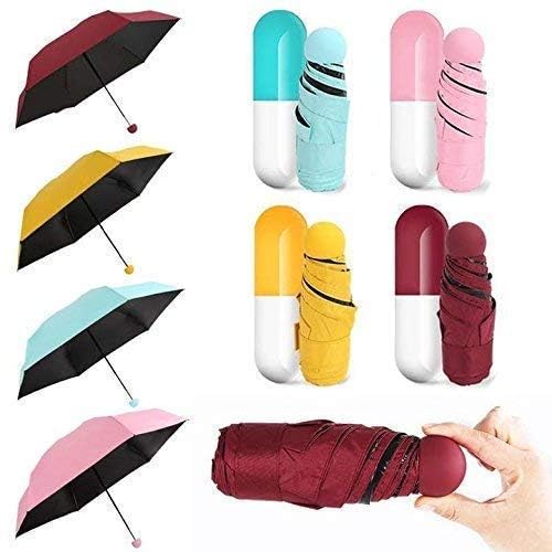 Foldable Travel Umbrella with Capsule Bottle Case | UV Protection | Compact & Stylish | Manual – Unisex - Snapelo