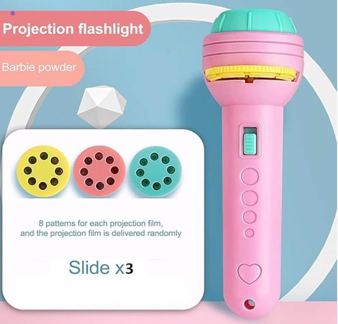 Magical Kids Projector Torch Light – Early Learning & Bedtime Fun (Random Reels & Colors) - Snapelo
