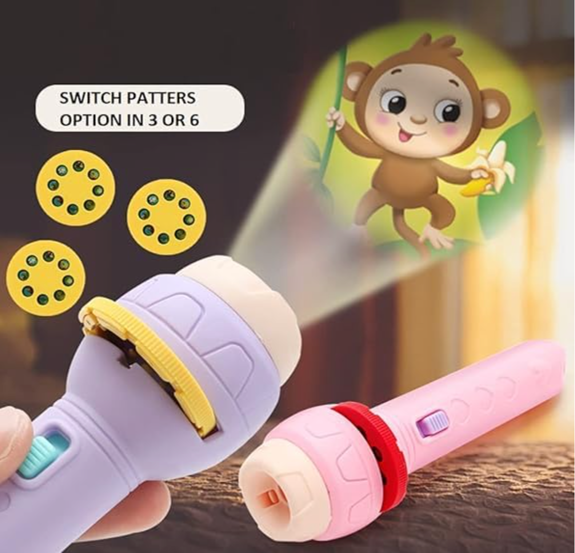 Magical Kids Projector Torch Light – Early Learning & Bedtime Fun (Random Reels & Colors) - Snapelo